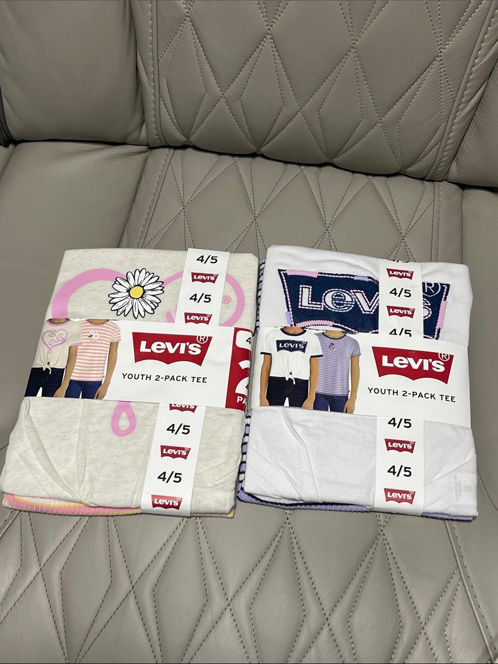 Bundle of Levi's Youth 2-Pack Tees - Pink, White, Gray